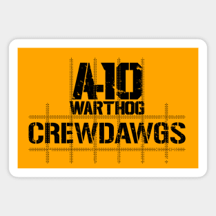 A-10 Warthog Crewdawgs Black Print Magnet